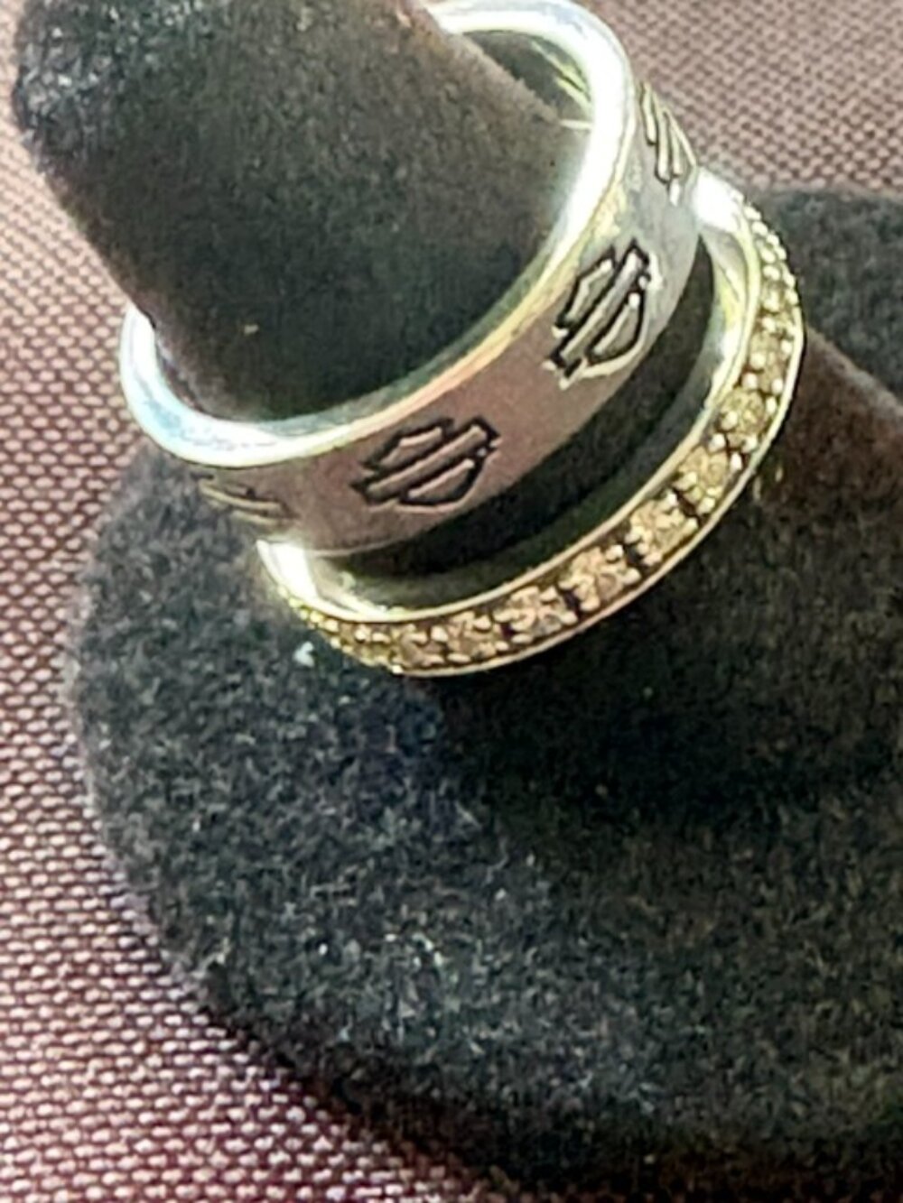 HARLEY DAVIDSON STERLING SILVER BLING SPLIT RING
